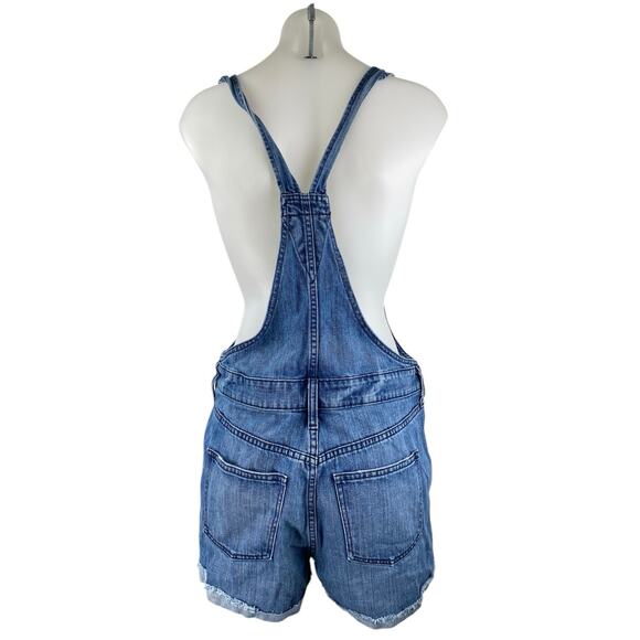 Madewell Adirondack Women's Blue Denim Jeans Shorts Overalls Jumpsuit Romper S - Picture 2 of 4